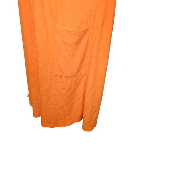 VTG 70s‎ Orange Thin Terry House Dress Robe Sz L XL Pockets 2 Pc Set Terrycloth - Picture 11 of 11